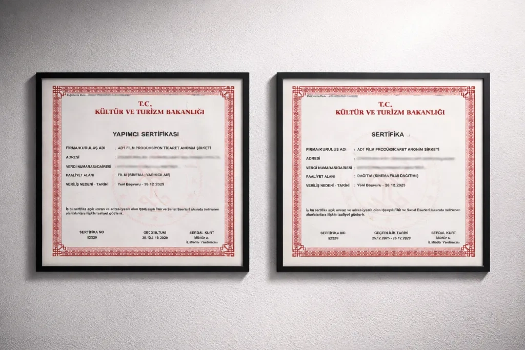 花都影视影视制作许可证书展示